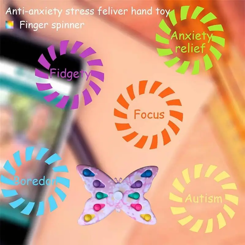 Colorful Butterfly Adult Kid Push Bubble Fidget Toys Sensory Autism Special Needs Stress Reliever for keychain adult
Colorful Butterfly Adult Kid Push Bubble Fidget Toys Sensory Autism Special Needs Stress Reliever for keychain adult