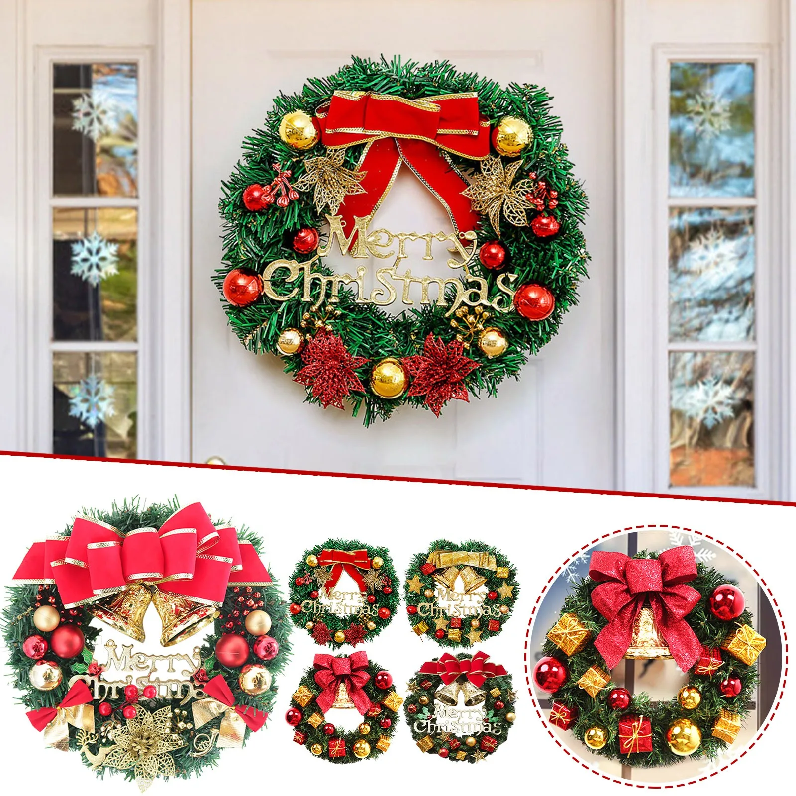 Merry Christmas Simulation Wreath Front Door Wall Hanging Home Decor Artificial Pines Festival Garlands Home Decoration Party 
Merry Christmas Simulation Wreath Front Door Wall Hanging Home Decor Artificial Pines Festival Garlands Home Decoration Party