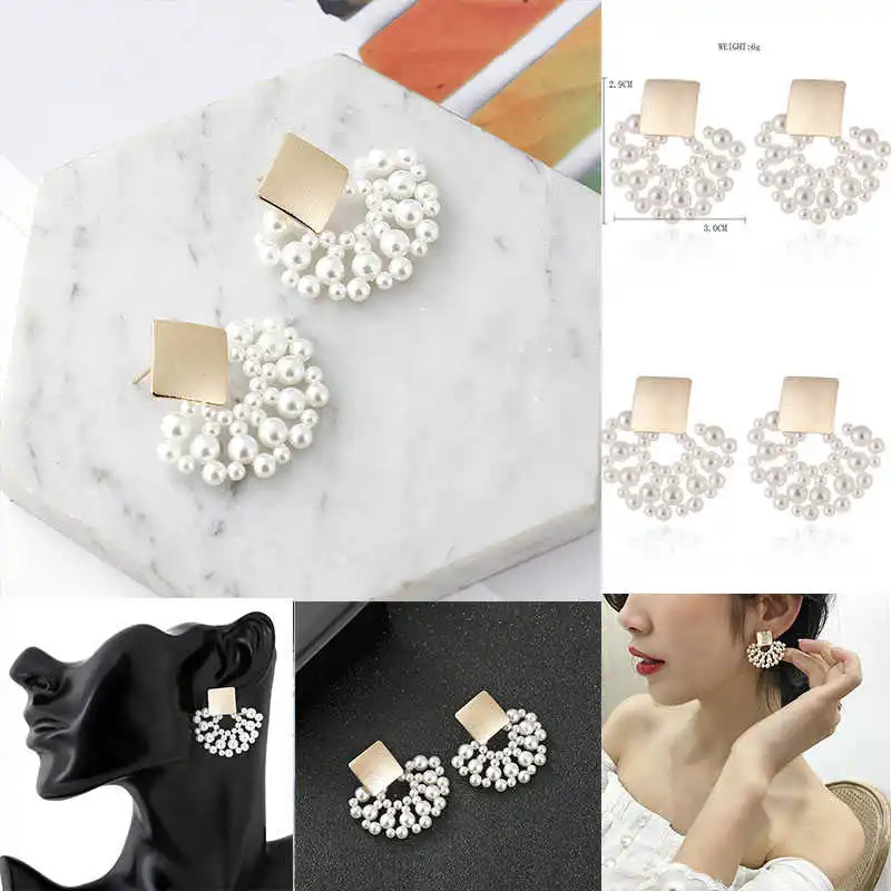 Hot Sale Gift Jewelry Earrings Stud Pearl Charm Wedding Dangle Geometric Women Statement
Hot Sale Gift Jewelry Earrings Stud Pearl Charm Wedding Dangle Geometric Women Statement