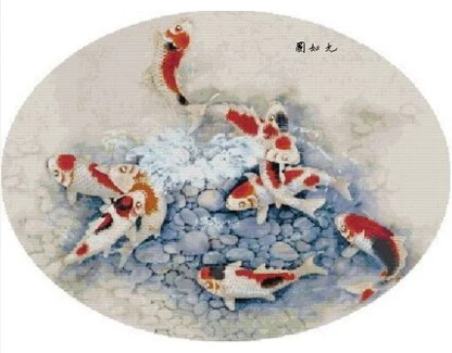 Cotton linen Top Quality Beautiful Lovely Counted Cross Stitch Kit Nine Fish Fishes Goldfish Pond riolis 
Cotton linen Top Quality Beautiful Lovely Counted Cross Stitch Kit Nine Fish Fishes Goldfish Pond riolis