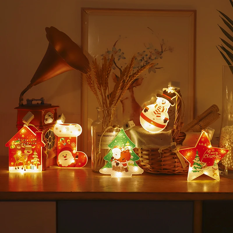 6Pcs LED Christmas Decoration Creative Pendant Lights Snowman Snowflake Star Christmas Stocking Christmas Hanging Lights
6Pcs LED Christmas Decoration Creative Pendant Lights Snowman Snowflake Star Christmas Stocking Christmas Hanging Lights