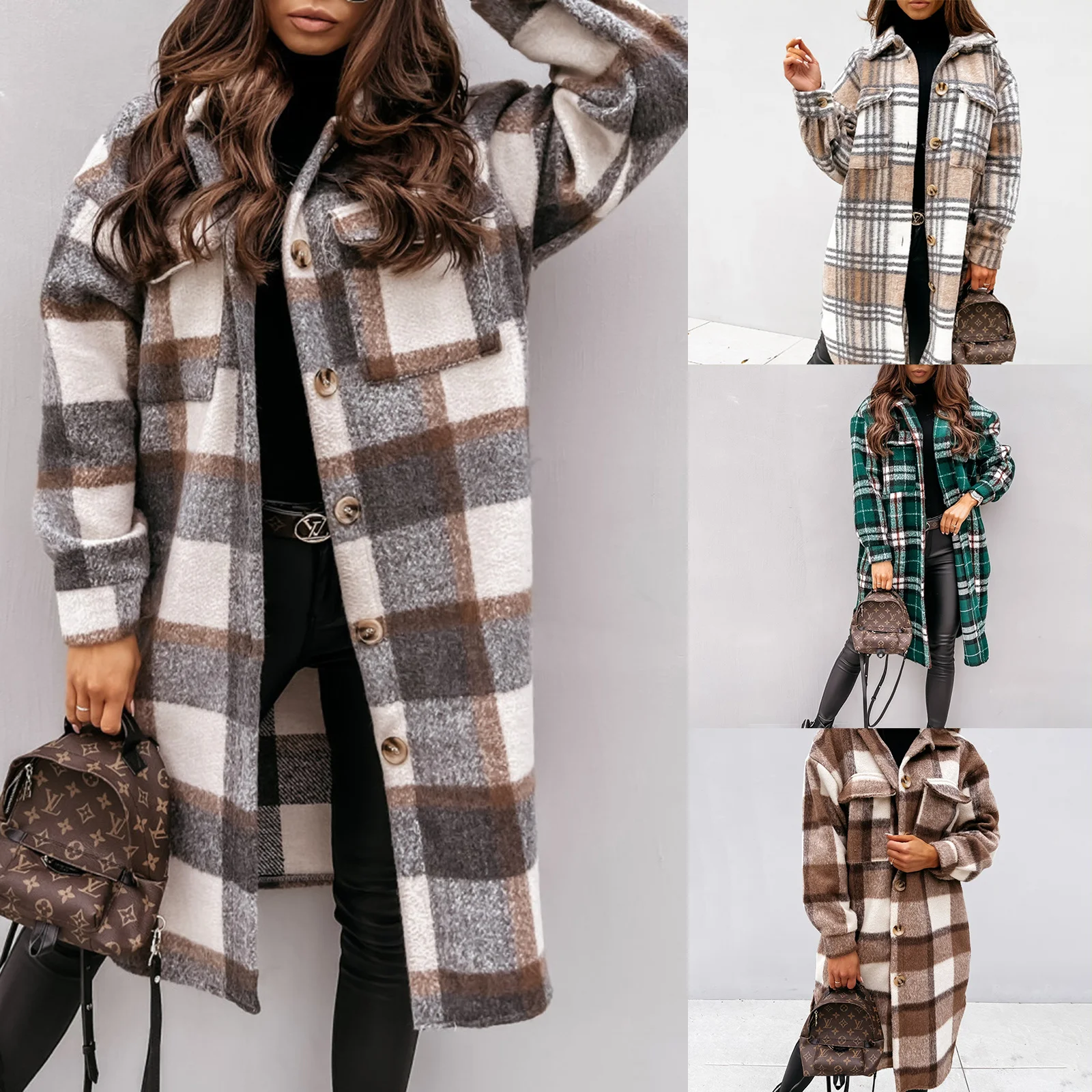 2021 Autumn Winter Female Thick Cotton Coat Jackets Fashion Plaid Turn-Down Collar Long Sleeve Warm Surcoat Plus Size S-XXL
2021 Autumn Winter Female Thick Cotton Coat Jackets Fashion Plaid Turn-Down Collar Long Sleeve Warm Surcoat Plus Size S-XXL