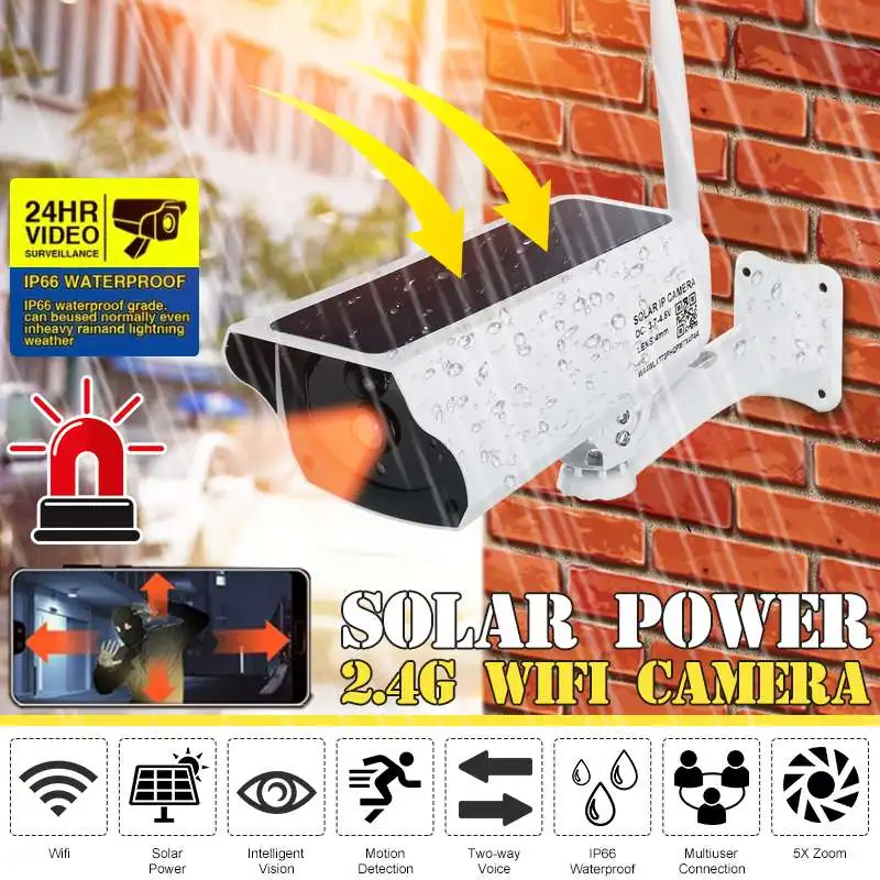 1080P Full HD Wireless Solar WiFi IP Camera 5X Zoom Waterproof Smart Outdoor Security Camera Night Vision Surveillance Camera
1080P Full HD Wireless Solar WiFi IP Camera 5X Zoom Waterproof Smart Outdoor Security Camera Night Vision Surveillance Camera