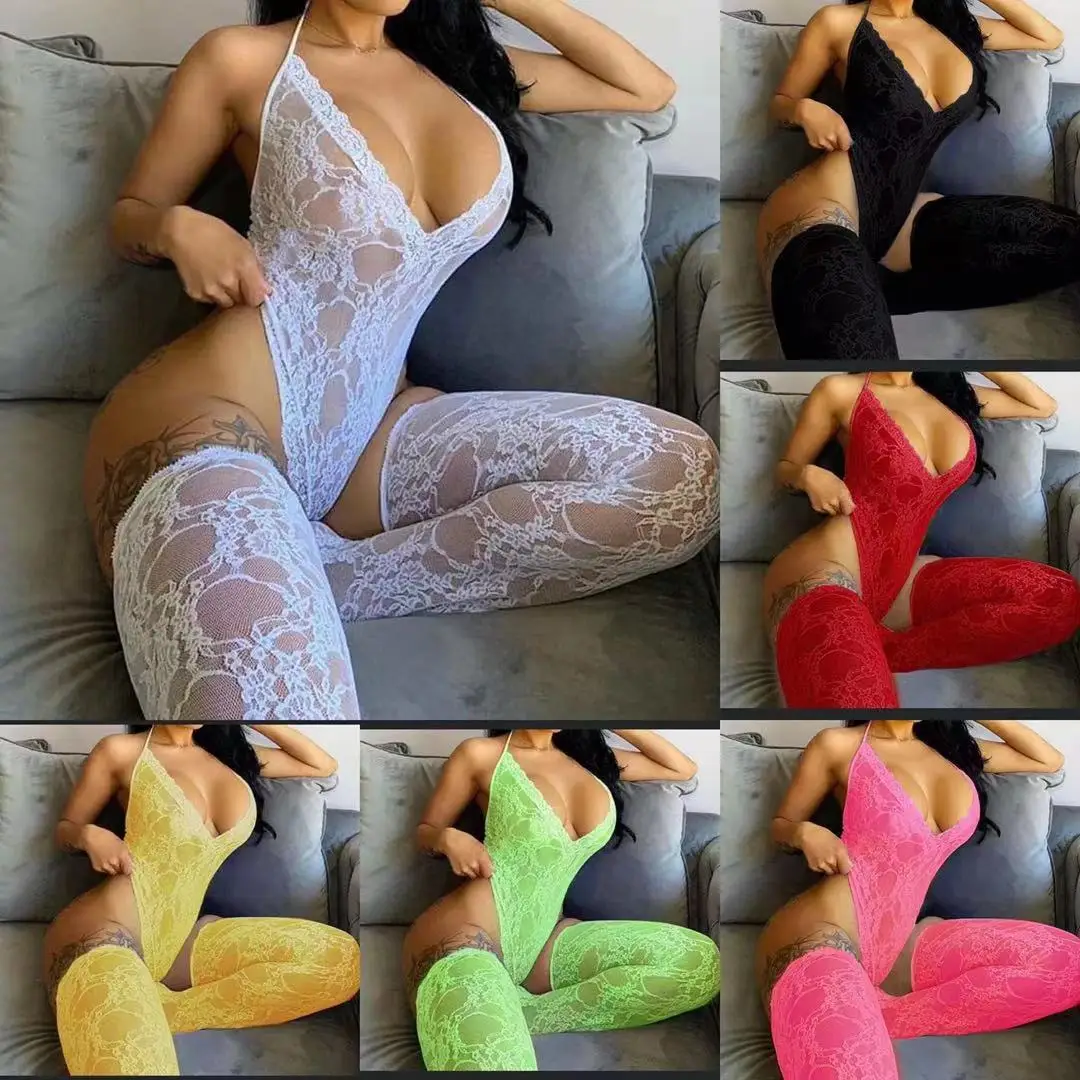 Woman Halter Backless Lace Short Jumpsuit Solid Color V Neck Bodysuit+Sock S-2XL
Woman Halter Backless Lace Short Jumpsuit Solid Color V Neck Bodysuit+Sock S-2XL