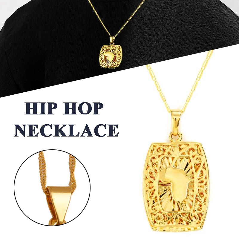 Hot Selling Trendy Unisex Hiphop Party Gift Gold-plated Map Of Africa Double-faced Hollow Necklace Jewelry Accessories
Hot Selling Trendy Unisex Hiphop Party Gift Gold-plated Map Of Africa Double-faced Hollow Necklace Jewelry Accessories