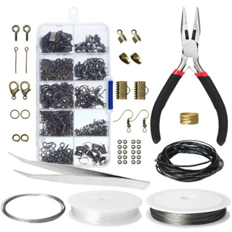 1 Box of Jewelry Making and Restoration Starter Kit, Suitable for Earrings, Bracelets, Necklaces, Finds, Handmade
1 Box of Jewelry Making and Restoration Starter Kit, Suitable for Earrings, Bracelets, Necklaces, Finds, Handmade