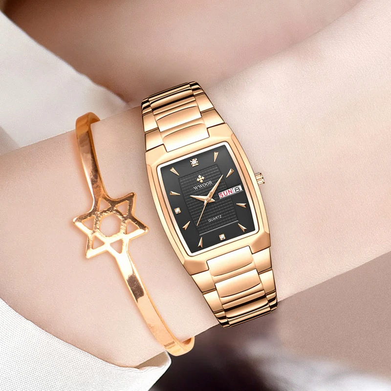 High Quality WWOOR New Design Women Watch Rose Gold Square Dress Quartz Wrist Watch Steel Ladies Luxury Watches Relogio Feminino
High Quality WWOOR New Design Women Watch Rose Gold Square Dress Quartz Wrist Watch Steel Ladies Luxury Watches Relogio Feminino
