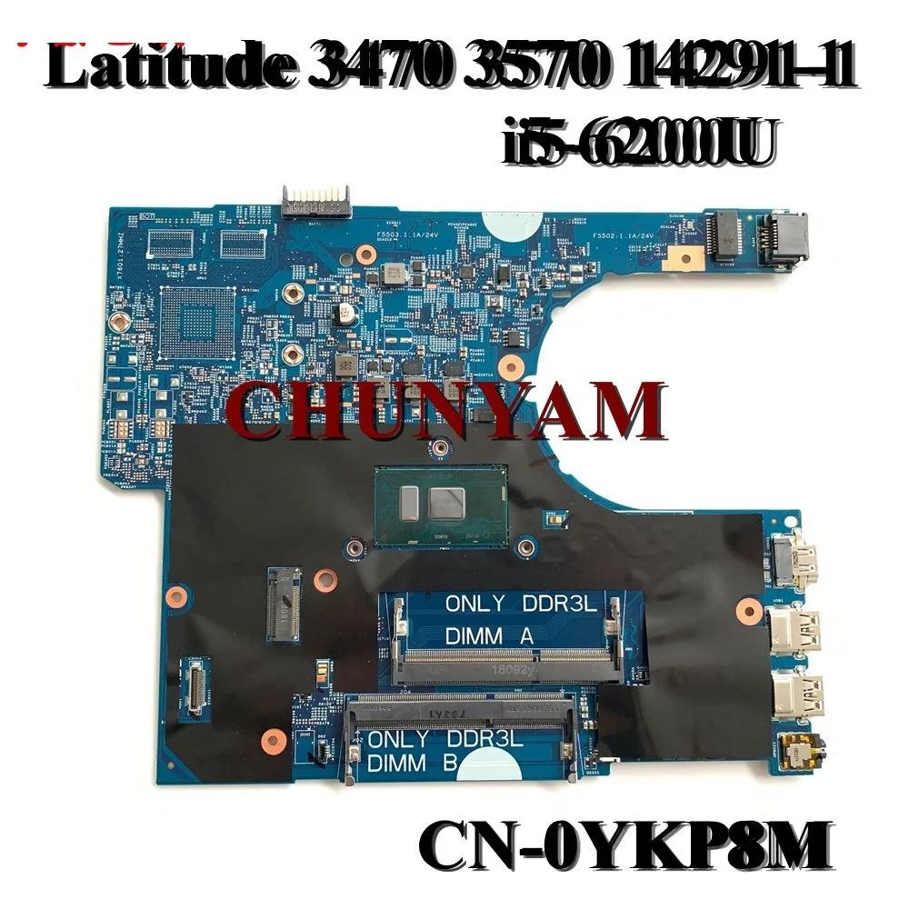 Новинка 14291-1 Материнская плата для ноутбука dell Latitude 3470 3570 системная i5-6200u YKP8M