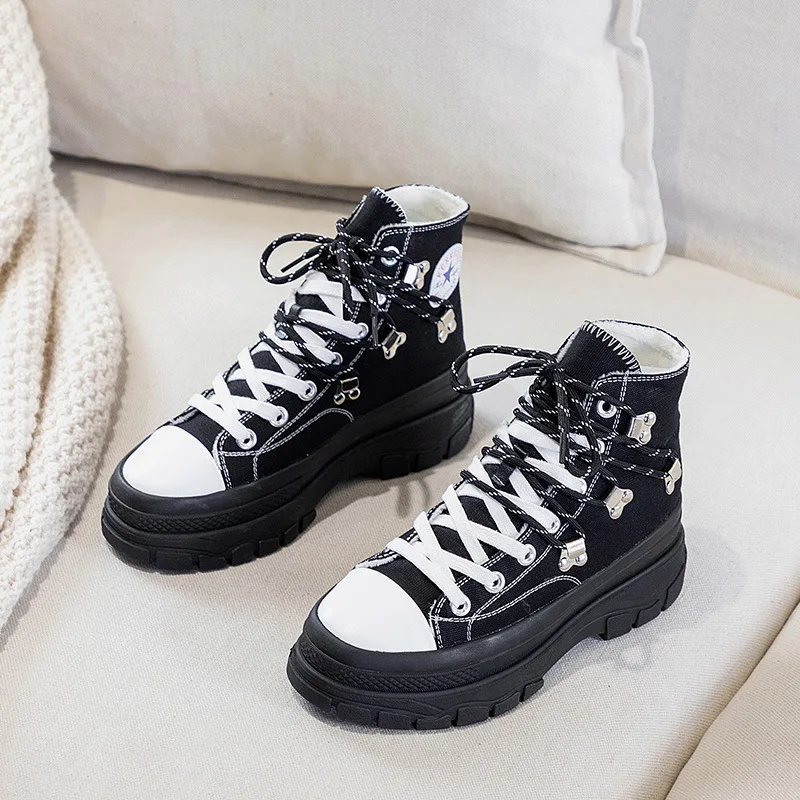 Plush Thick Soled Canvas Shoes Heighten Women Casual Shoes Fashion High Top Canvas Shoes Women Sports Shoes Vulcanized Shoes
Plush Thick Soled Canvas Shoes Heighten Women Casual Shoes Fashion High Top Canvas Shoes Women Sports Shoes Vulcanized Shoes