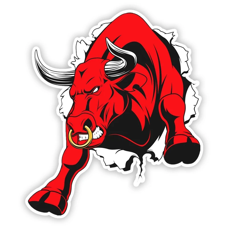 B0239 Печатный самоклеющийся наклейки на авто Angry bull водонепроницаемые машину