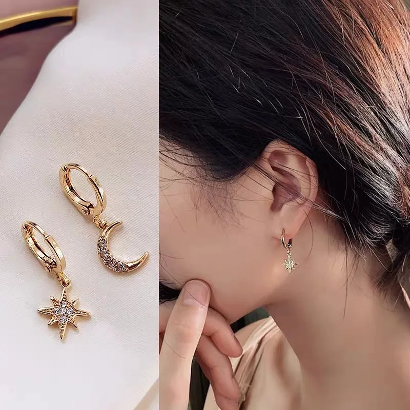 OTOKY INS Exquisite Zircon Small Hoop Earring For Women Girls Korean Star/Moon Pendant Piercing Earring Jewelry Gifts Wholesale
OTOKY INS Exquisite Zircon Small Hoop Earring For Women Girls Korean Star/Moon Pendant Piercing Earring Jewelry Gifts Wholesale