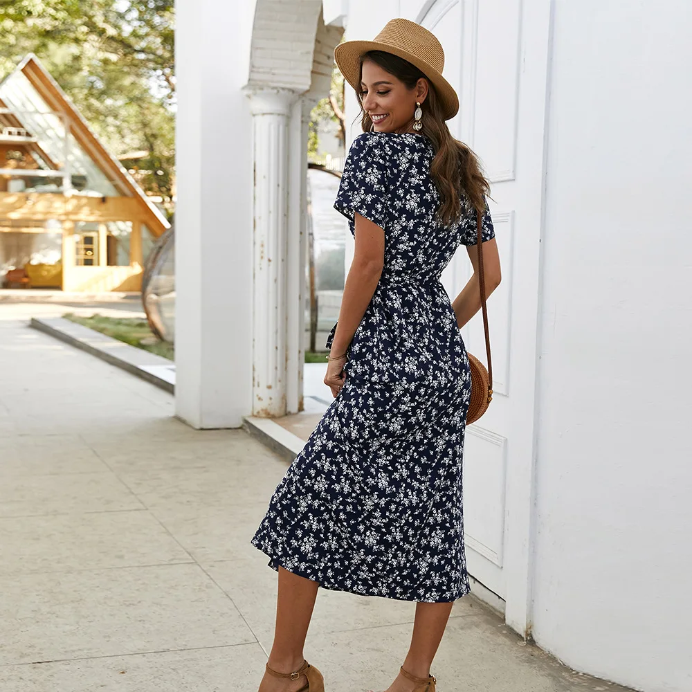 Women Green Vintage Long Floral Print Dress Women Summer Beach Dress V Neck Short Sleeve Casual Slim Women Sundress Female
Women Green Vintage Long Floral Print Dress Women Summer Beach Dress V Neck Short Sleeve Casual Slim Women Sundress Female