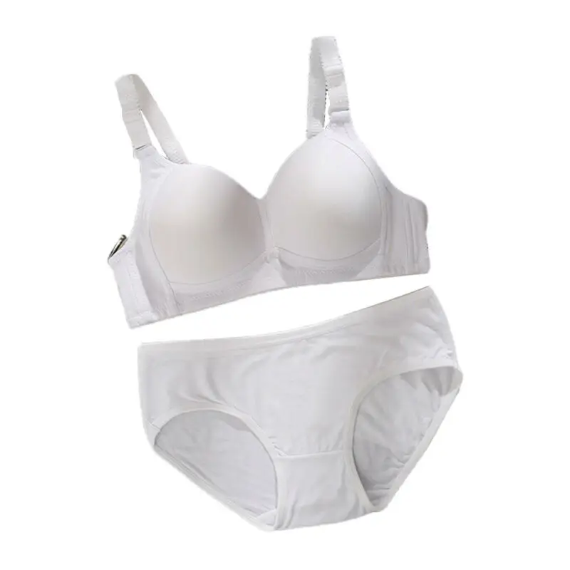 Women Padded Push Up Gathering Bra Set Non-Wired Seamless Briefs Panty Underwear 
Women Padded Push Up Gathering Bra Set Non-Wired Seamless Briefs Panty Underwear