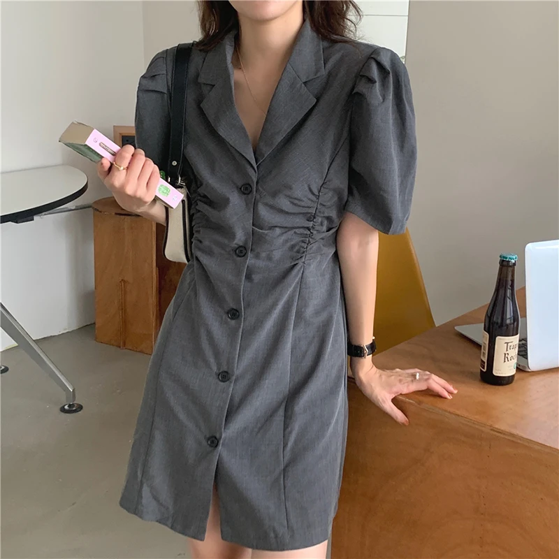 GALCAUR Slim Drawstring Summer Dress For Women Notched Puff Short Sleeve High Waist Solid Ruched Mini Dresses Women's Clothing
GALCAUR Slim Drawstring Summer Dress For Women Notched Puff Short Sleeve High Waist Solid Ruched Mini Dresses Women's Clothing