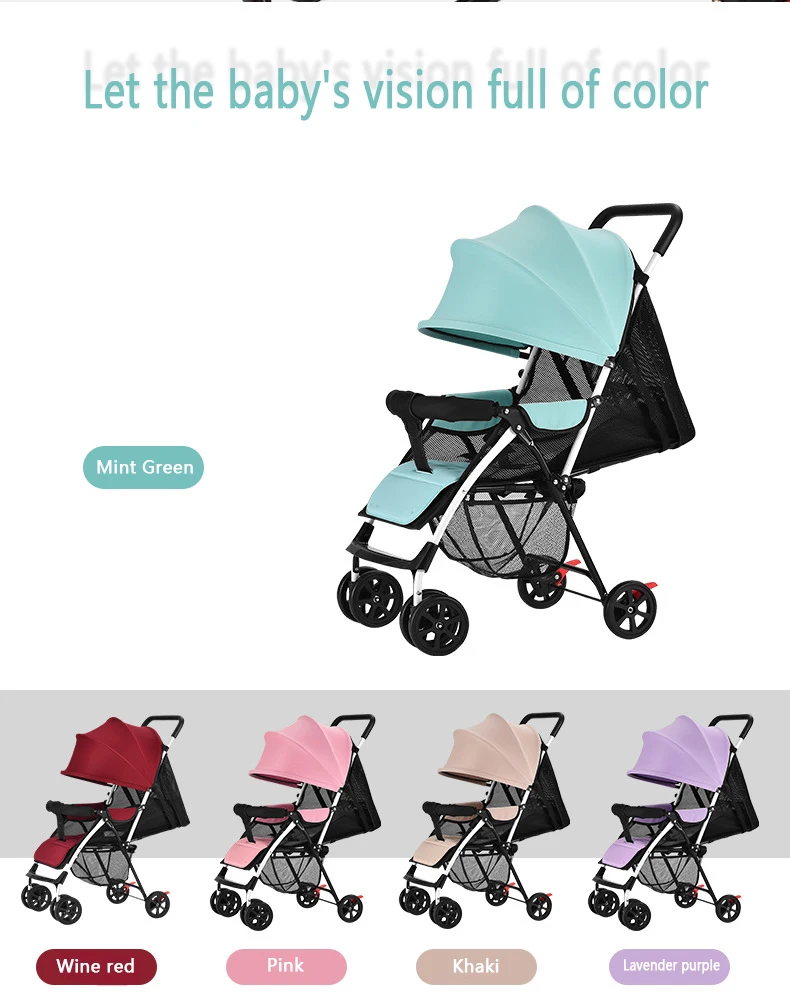 

Baby stroller children's ultra-light portable can sit and lie simple folding small stroller baby BB four-wheeled umbrella car