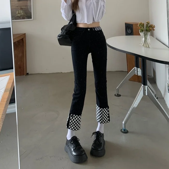 2021 New Jeans Women Chic Style Pants Design Sense High Waist Curled Straight Pipe Pants
2021 New Jeans Women Chic Style Pants Design Sense High Waist Curled Straight Pipe Pants