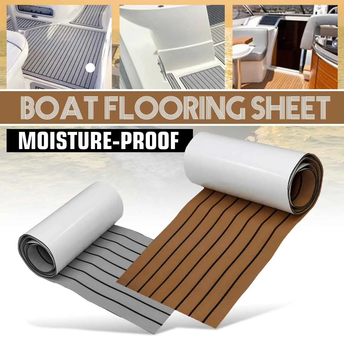 1Roll 450x2400x6mm Foam Teak Decking EVA Foam Marine Flooring Faux Boat Decking Sheet Self-Adhesive Non-Slip Yacht Boat Deck Mat
1Roll 450x2400x6mm Foam Teak Decking EVA Foam Marine Flooring Faux Boat Decking Sheet Self-Adhesive Non-Slip Yacht Boat Deck Mat