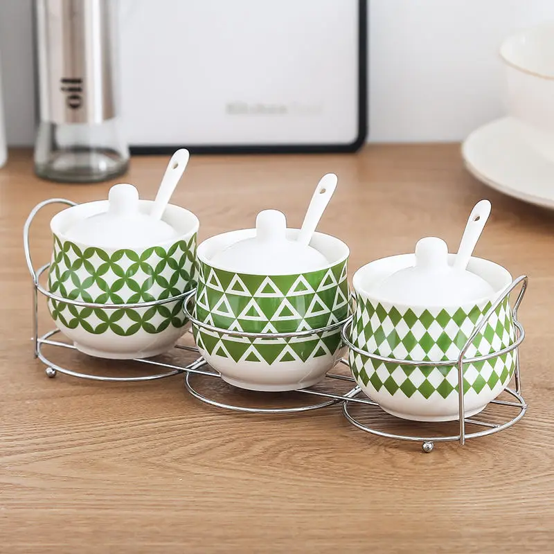 Household Salt Shaker Three-piece Spice Box Ceramic Seasoning Jar Four-piece Box Kitchen Seasoning Bottle Seasoning Salt Shaker
Household Salt Shaker Three-piece Spice Box Ceramic Seasoning Jar Four-piece Box Kitchen Seasoning Bottle Seasoning Salt Shaker