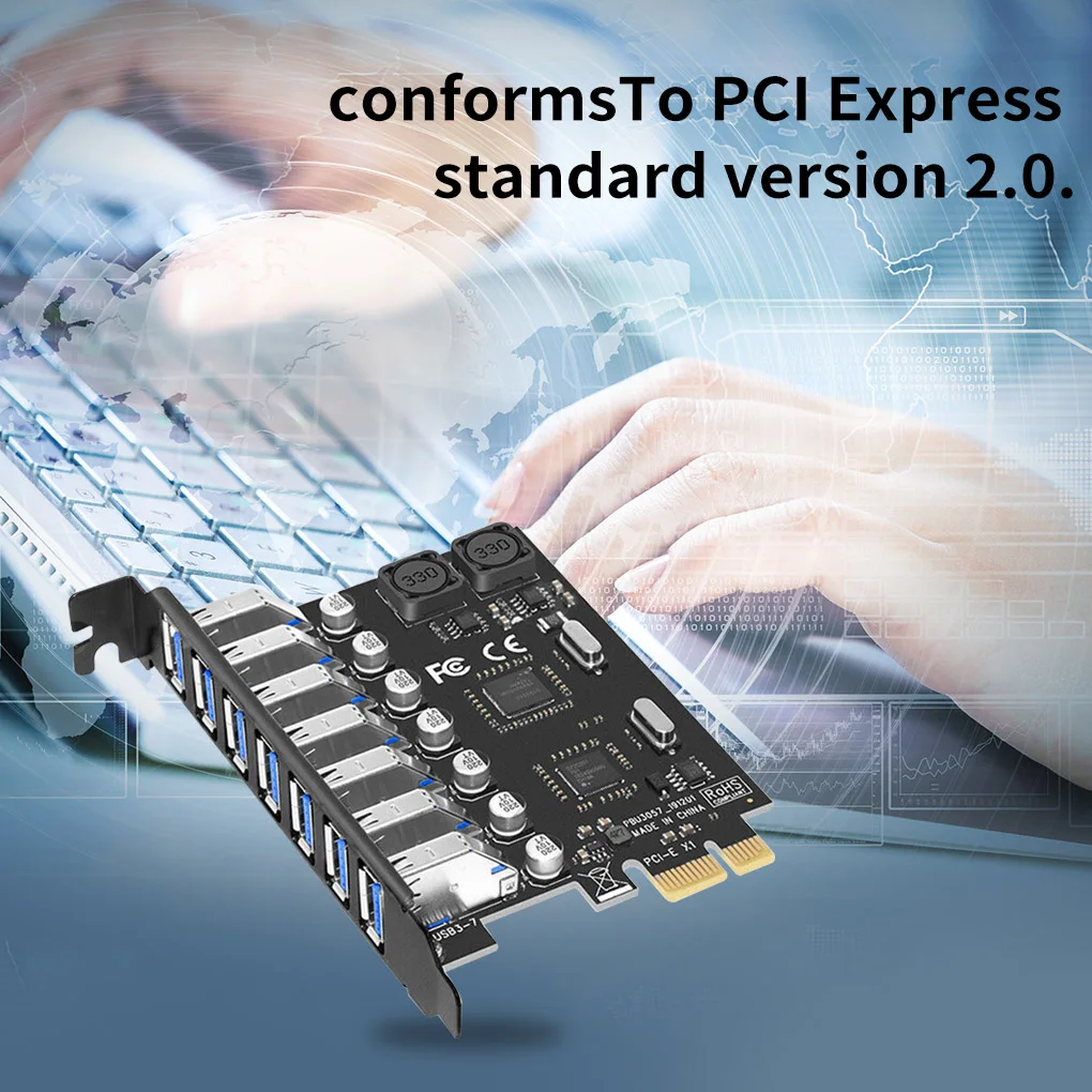 Плата адаптера PCI-E к USB плата расширения высокой скорости передачи данных с 7