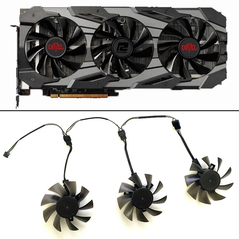 Cooling Fan DIY 3PCS 75MM 4PIN DC 12V RX 5700 GPU FAN For Dataland Powercolor RX 5700 XT Red Devil 8GB GDDR6 Video Cards Replace
Cooling Fan DIY 3PCS 75MM 4PIN DC 12V RX 5700 GPU FAN For Dataland Powercolor RX 5700 XT Red Devil 8GB GDDR6 Video Cards Replace