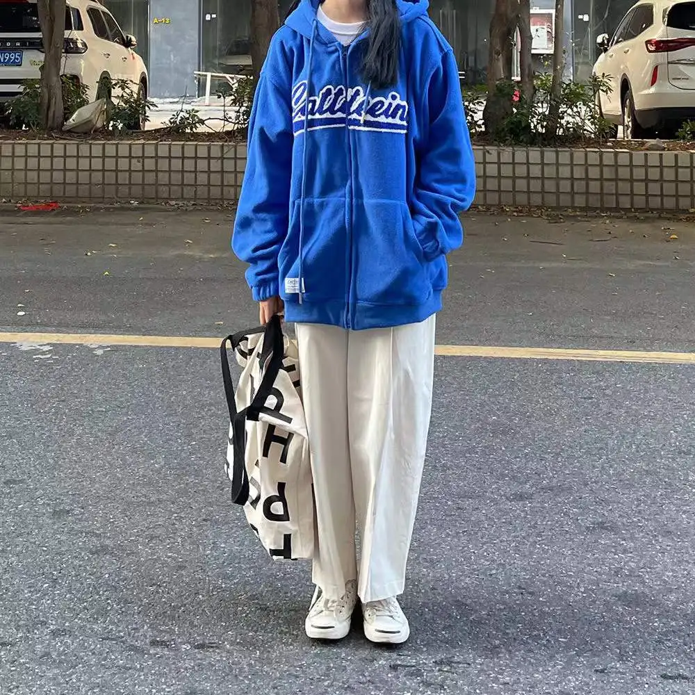 American Retro Autumn And Winter Korean Version Loose Plus Velvet Thick Female Ins Style Casual Harajuku Fashion Zip Up Hoodies
American Retro Autumn And Winter Korean Version Loose Plus Velvet Thick Female Ins Style Casual Harajuku Fashion Zip Up Hoodies