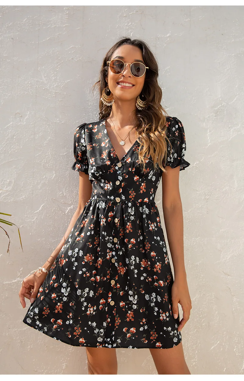 Dresses for Women 2021 Fashion Sexy V Neck Fashion Print Beach Dress A Line Mini-Dress Bubble Sleeve Sundress Robe
Dresses for Women 2021 Fashion Sexy V Neck Fashion Print Beach Dress A Line Mini-Dress Bubble Sleeve Sundress Robe