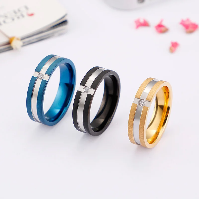 New Titanium Steel Black Rings Ion Plating Blue Finger Ring Zircon Golden Fine Jewelry Accessories Fastness Ornament Dull Polish
New Titanium Steel Black Rings Ion Plating Blue Finger Ring Zircon Golden Fine Jewelry Accessories Fastness Ornament Dull Polish
