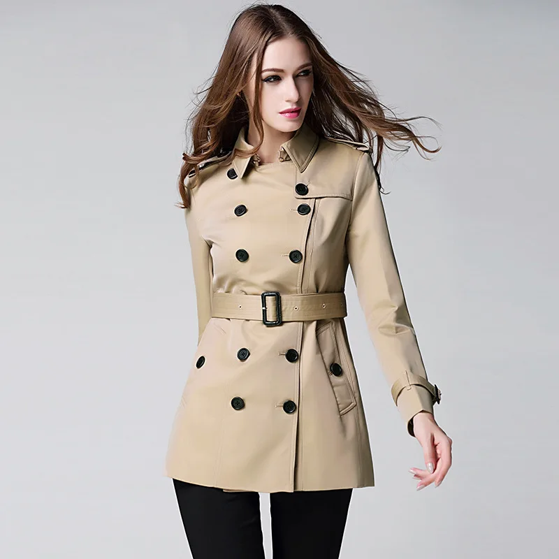 Big Brand Autumn Winter High-End Fashion Retro Trench Women Khaki Classy Trench Coat Double Breasted Outerwear Female Trench 
Big Brand Autumn Winter High-End Fashion Retro Trench Women Khaki Classy Trench Coat Double Breasted Outerwear Female Trench