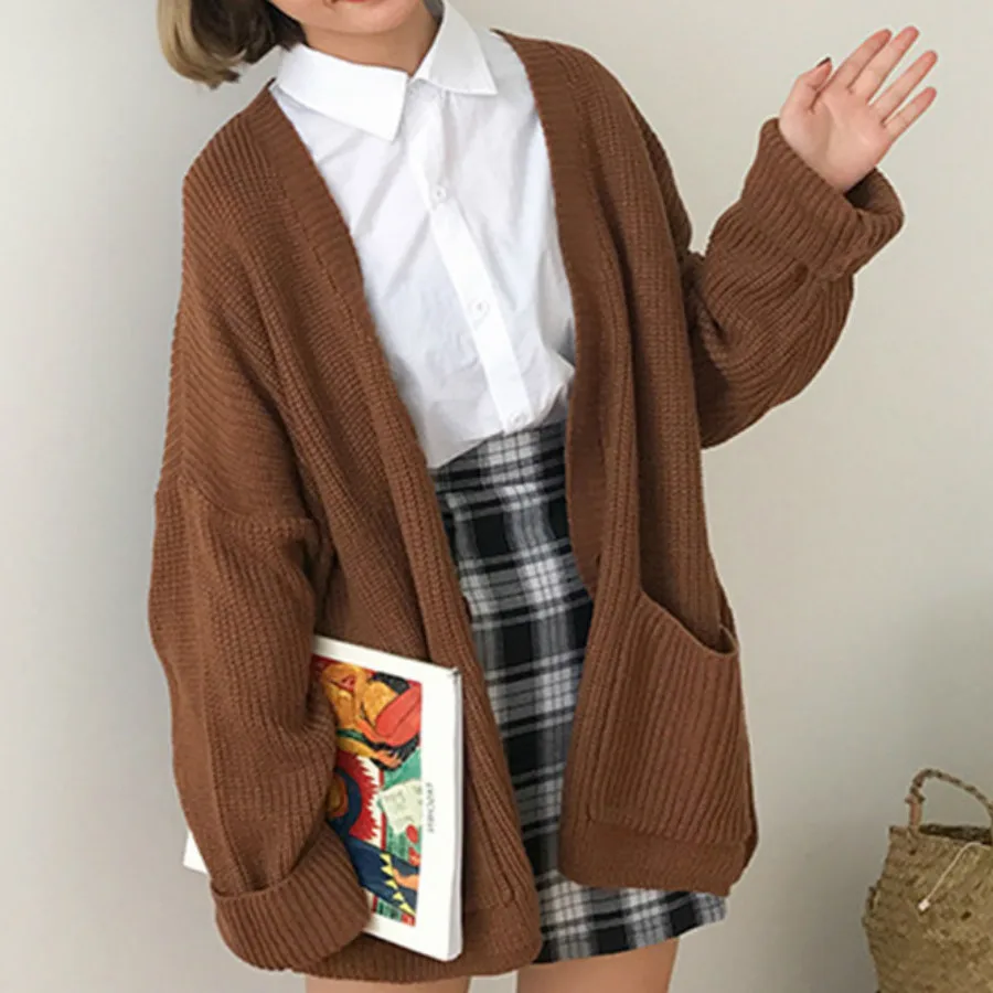 Simple Casual Oversized Sweater Women Loose V Neck Slim Knit Sweater Woman Autumn and Winter Korean Warm Cardigan Feminino
Simple Casual Oversized Sweater Women Loose V Neck Slim Knit Sweater Woman Autumn and Winter Korean Warm Cardigan Feminino