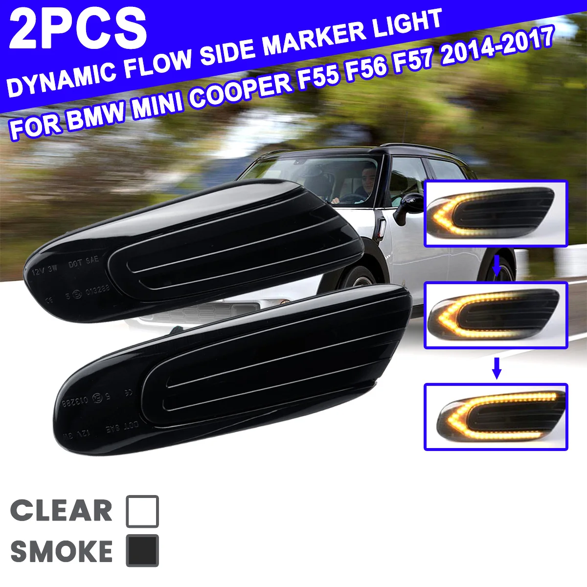 1 Pair Dynamic Side Repeater Day Light For MINI COOPER F55 F56 F57 LED Flowing Side Marker Lights Turn Signal Lamp 12V Panel
1 Pair Dynamic Side Repeater Day Light For MINI COOPER F55 F56 F57 LED Flowing Side Marker Lights Turn Signal Lamp 12V Panel