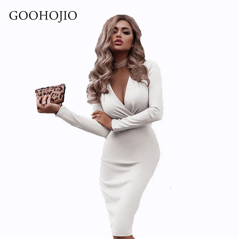 GOOHOJIO 2021 New Spring and Autumn High Waist Women Chic Dresses Sexy Bag Hip Skirt Dress Women Deep V-neck Dresses for Ladies
GOOHOJIO 2021 New Spring and Autumn High Waist Women Chic Dresses Sexy Bag Hip Skirt Dress Women Deep V-neck Dresses for Ladies