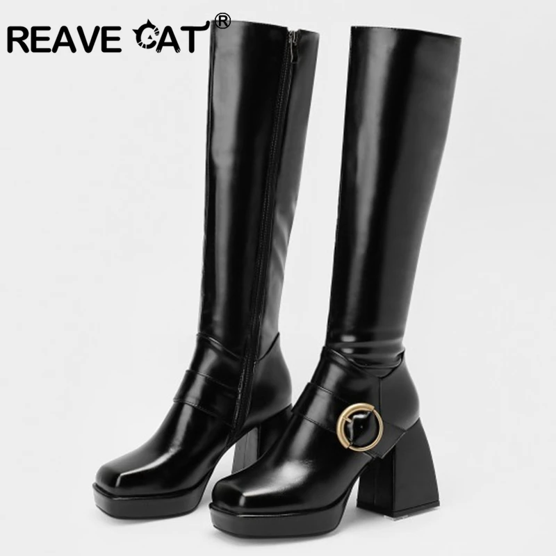 Женские сапоги на молнии REAVE CAT, сапоги до колена из лакированной кожи на платформе и высоком массивном каблуке, сапоги больших размеров S2354, ...
Женские сапоги на молнии REAVE CAT, сапоги до колена из лакированной кожи на платформе и высоком массивном каблуке, сапоги больших размеров S2354, ...