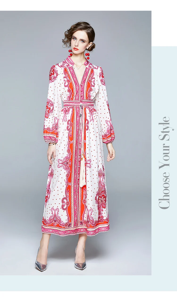 MSXU 2021 New Arrival Summer Pink Floral Print Retro Elegant Long Sleeve High Quality Waist Long dress V Neck Party Dress Vestid
MSXU 2021 New Arrival Summer Pink Floral Print Retro Elegant Long Sleeve High Quality Waist Long dress V Neck Party Dress Vestid