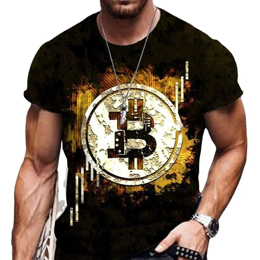 2021 Summer Men's T-shirt Bitcoin Printing Short Sleeve T-shirt Round Neck 3D Printing T-shirt Beach Large Size Top S-6XL
2021 Summer Men's T-shirt Bitcoin Printing Short Sleeve T-shirt Round Neck 3D Printing T-shirt Beach Large Size Top S-6XL