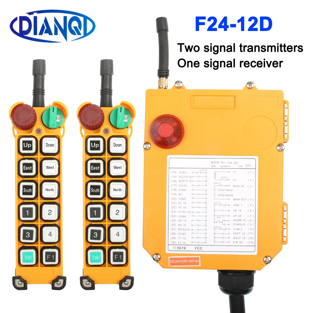 Dual speed F24-12D F24-12S driving crane industrial wireless remote control industrial 12 channels 12V 24V 220V 380V model
Dual speed F24-12D F24-12S driving crane industrial wireless remote control industrial 12 channels 12V 24V 220V 380V model