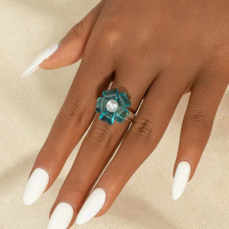 New Ins Resin Color Flower Pearl Ring Simple Summer Flower Rings For Women Girls Fashion Jewelry
New Ins Resin Color Flower Pearl Ring Simple Summer Flower Rings For Women Girls Fashion Jewelry