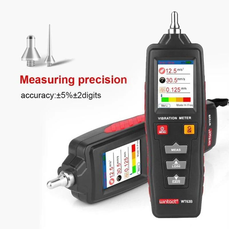 Digital color LCD vibrometer tester WT63B vibrometer acceleration 0.1 ~ 199.9m / s2
Digital color LCD vibrometer tester WT63B vibrometer acceleration 0.1 ~ 199.9m / s2