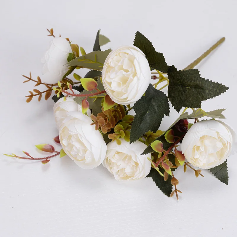 European-style 6-heads Small Peony Artificial Rose Flowers Home Wedding Hotel Decoration Peony Fake Bouquet
European-style 6-heads Small Peony Artificial Rose Flowers Home Wedding Hotel Decoration Peony Fake Bouquet