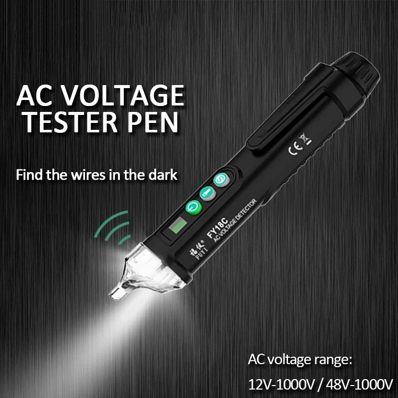 AC Non-Contact Voltage Detector 12V/48V-1000V Voltage Sensitivity Adjustable Tester Pen Alarm Voltage Indicator Electric Tester
AC Non-Contact Voltage Detector 12V/48V-1000V Voltage Sensitivity Adjustable Tester Pen Alarm Voltage Indicator Electric Tester