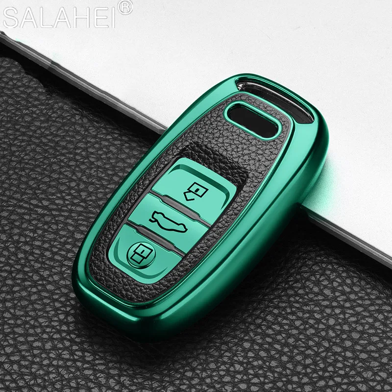 New TPU+Leather Car Key Protector Cover For Audi A4 A4L A5 A6 A6L Q5 S5 S7 Protect Shell Car Styling Cover Case Smart Key Ring
New TPU+Leather Car Key Protector Cover For Audi A4 A4L A5 A6 A6L Q5 S5 S7 Protect Shell Car Styling Cover Case Smart Key Ring