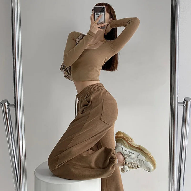 Women Fall 2021 Oversize Brown Sweatpants Women Baggy Korean Streetwear Wide Leg Jogging Sports Pants High Waist Trousers Female
Women Fall 2021 Oversize Brown Sweatpants Women Baggy Korean Streetwear Wide Leg Jogging Sports Pants High Waist Trousers Female