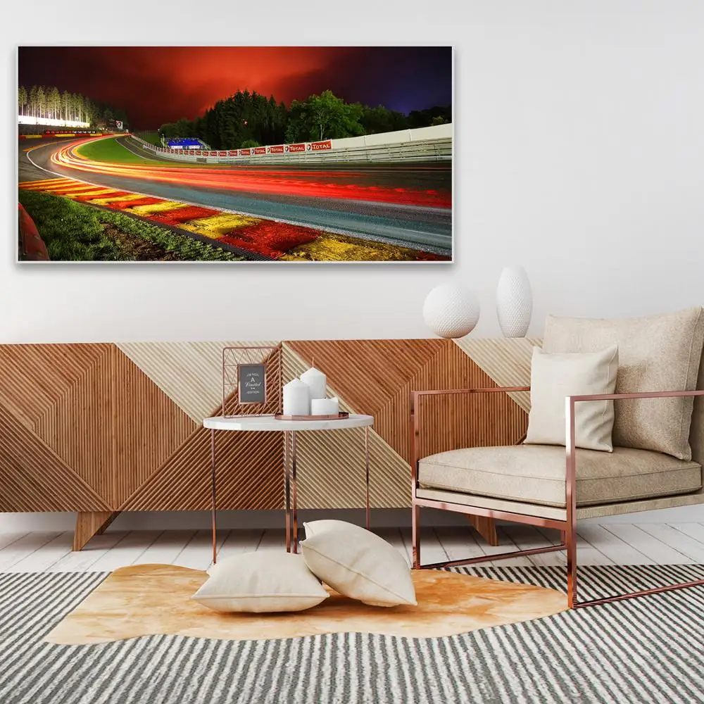 Wall Art Poster Nurburgring Rally Road Sports Car Track night view Print Canvas Painting 1 pieces Living Room Home Decor Picture | Дом и сад