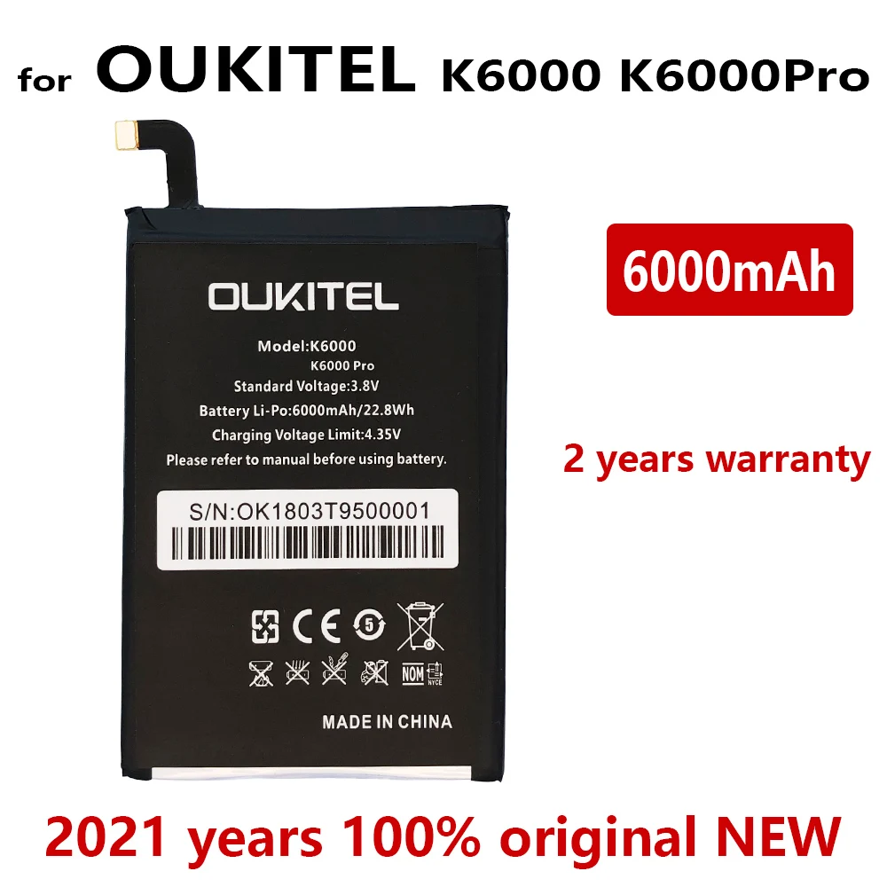 100% оригинальный K6000 PRO 6000 мАч Сменный аккумулятор для Oukitel высококачественные