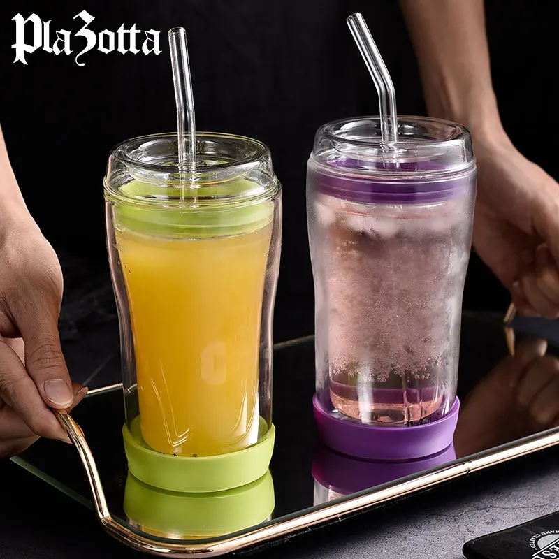 High-borosilicate double-layer heat insulation glass cup, straw cup, heat resistant glass with straw, anti-scalding
High-borosilicate double-layer heat insulation glass cup, straw cup, heat resistant glass with straw, anti-scalding