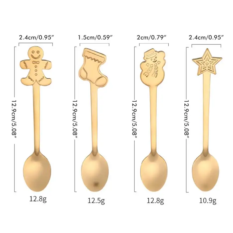4Pcs Christmas Spoon Stainless Steel Spoon Christmas Tableware Set Coffee Tea Dessert Soup Stirring Spoon Durable Tools
4Pcs Christmas Spoon Stainless Steel Spoon Christmas Tableware Set Coffee Tea Dessert Soup Stirring Spoon Durable Tools