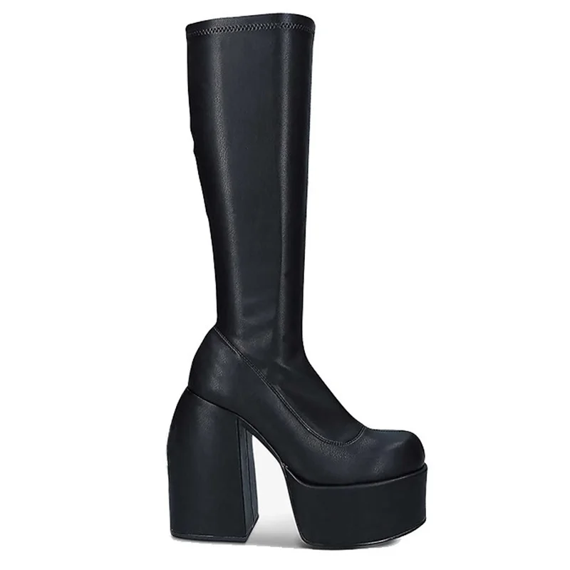 punk style autumn winter boots elastic microfiber shoes woman ankle boots high heels black thick platform long knee high boots
punk style autumn winter boots elastic microfiber shoes woman ankle boots high heels black thick platform long knee high boots
