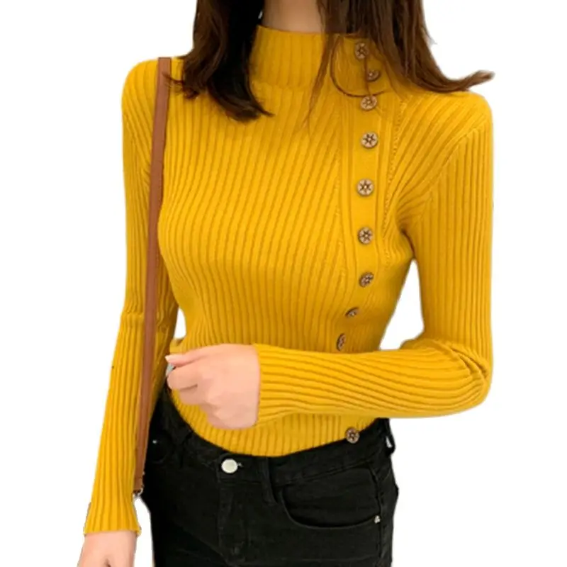 Autumn Ribbed Button Women Sweater Pullovers Cotton Long Sleeve Turtleneck Pullovers Jumpers Spring Soft Comfortable Basic Tops
Autumn Ribbed Button Women Sweater Pullovers Cotton Long Sleeve Turtleneck Pullovers Jumpers Spring Soft Comfortable Basic Tops