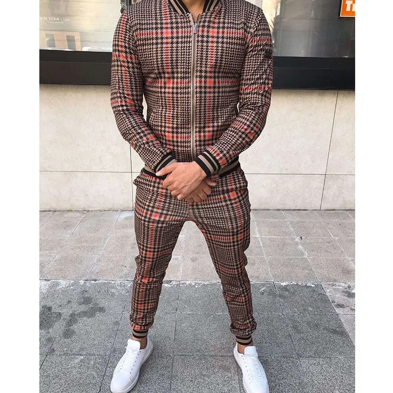 2020 autumn and winter European and American cardigan plaid jacket fashion sports all-match men's casual wear suit 
2020 autumn and winter European and American cardigan plaid jacket fashion sports all-match men's casual wear suit
