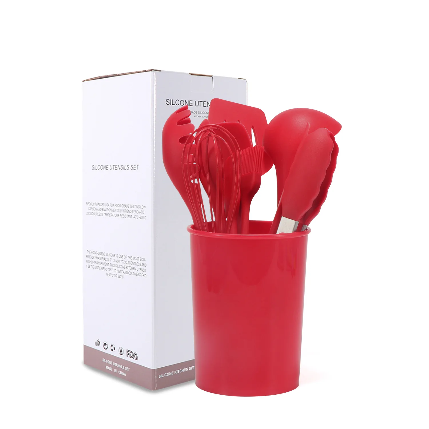 Non-stick Cookware Cooking Spatula Spoon Kitchen Utensil Storage Bucket All-inclusive Silicone Kitchenware 10-piece Set
Non-stick Cookware Cooking Spatula Spoon Kitchen Utensil Storage Bucket All-inclusive Silicone Kitchenware 10-piece Set