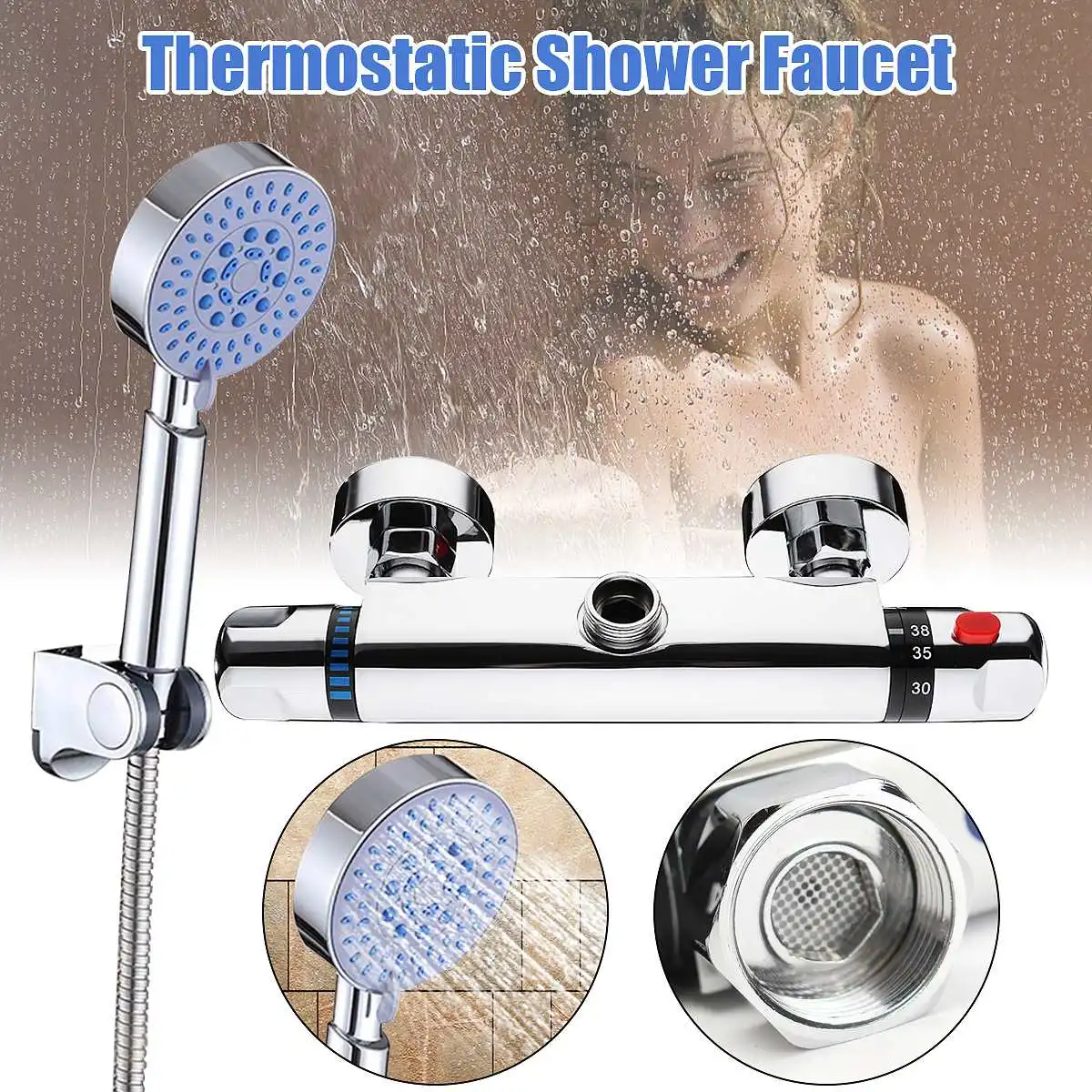 Xueqin Brass Chrome Thermostatic Shower Faucet Mixer Value Dual Handle Bathroom Bathtub Shower Faucet Cold /Hot Wall Mounted
Xueqin Brass Chrome Thermostatic Shower Faucet Mixer Value Dual Handle Bathroom Bathtub Shower Faucet Cold /Hot Wall Mounted